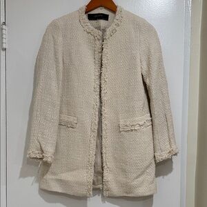 Zara Women's Cream Bouclé Blazer